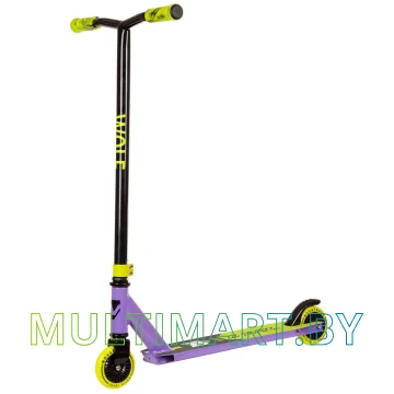 Самокат Novatrack Wolf Plastic 100P.WOLF.BVL22 (черный/фиолетовый, 2022)